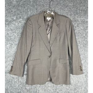 Zanella Blazer Womens 4 Gray 1 Button 100% Wool Tasmanian Super 120's Italy *